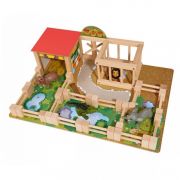 Дървен зоопарк със животни, 22 части