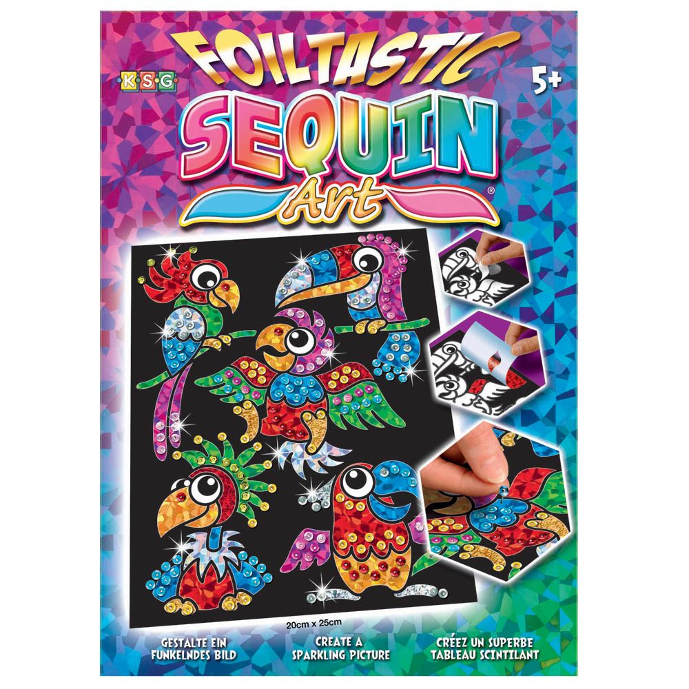 KSG crafts, Изкуство с пайети и фолио, Папагали