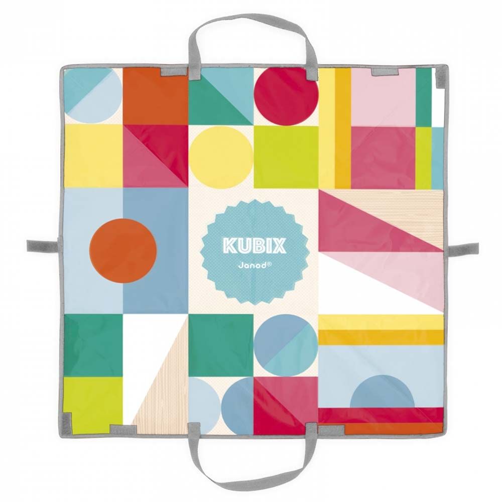 Дървен цветен конструктор в чанта, 120 части