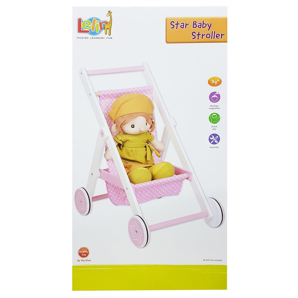 Дървена лятна количка за кукли