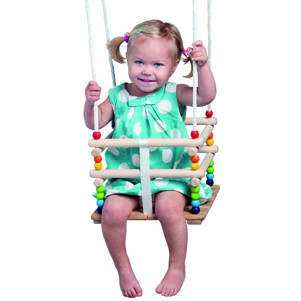 Дървена люлка с облегалка