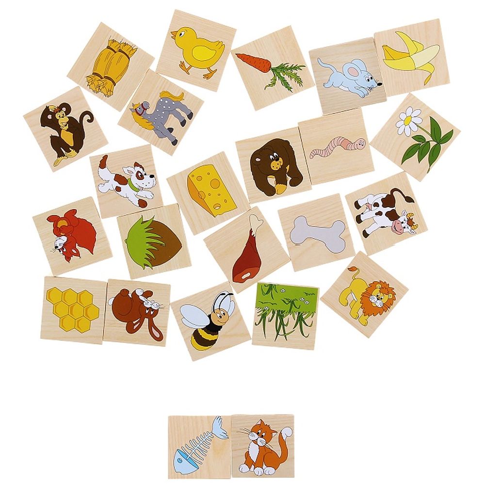 Дървена игра-пъзел, Кой какво яде