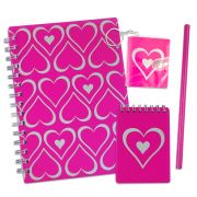 Комплект тефтерчета, ключодържател и молив, Сърца