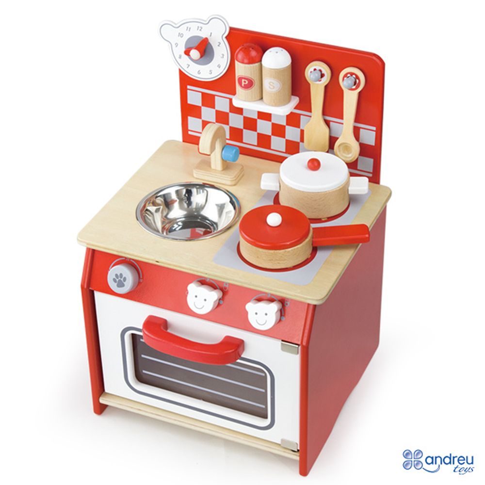 Малка червена кухня с аксесоари, Мече