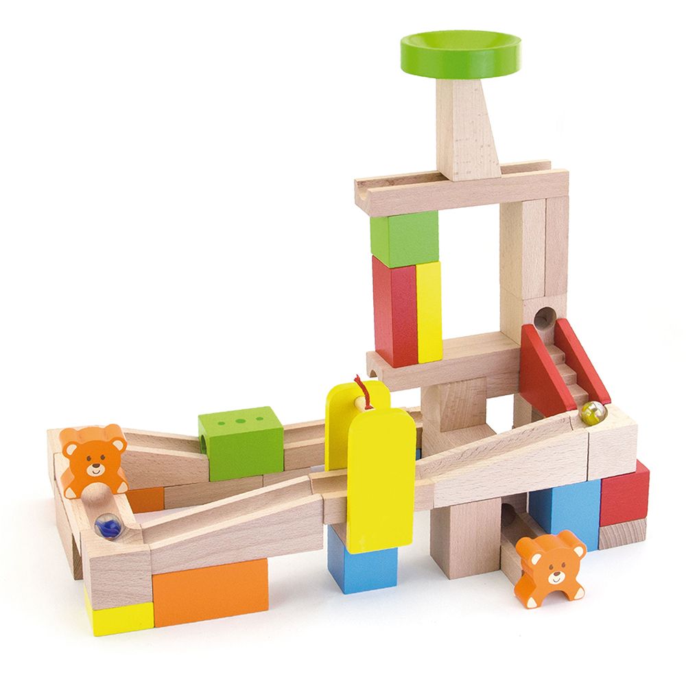 Viga toys, Дървена писта с топчета, Мечета, 49 части
