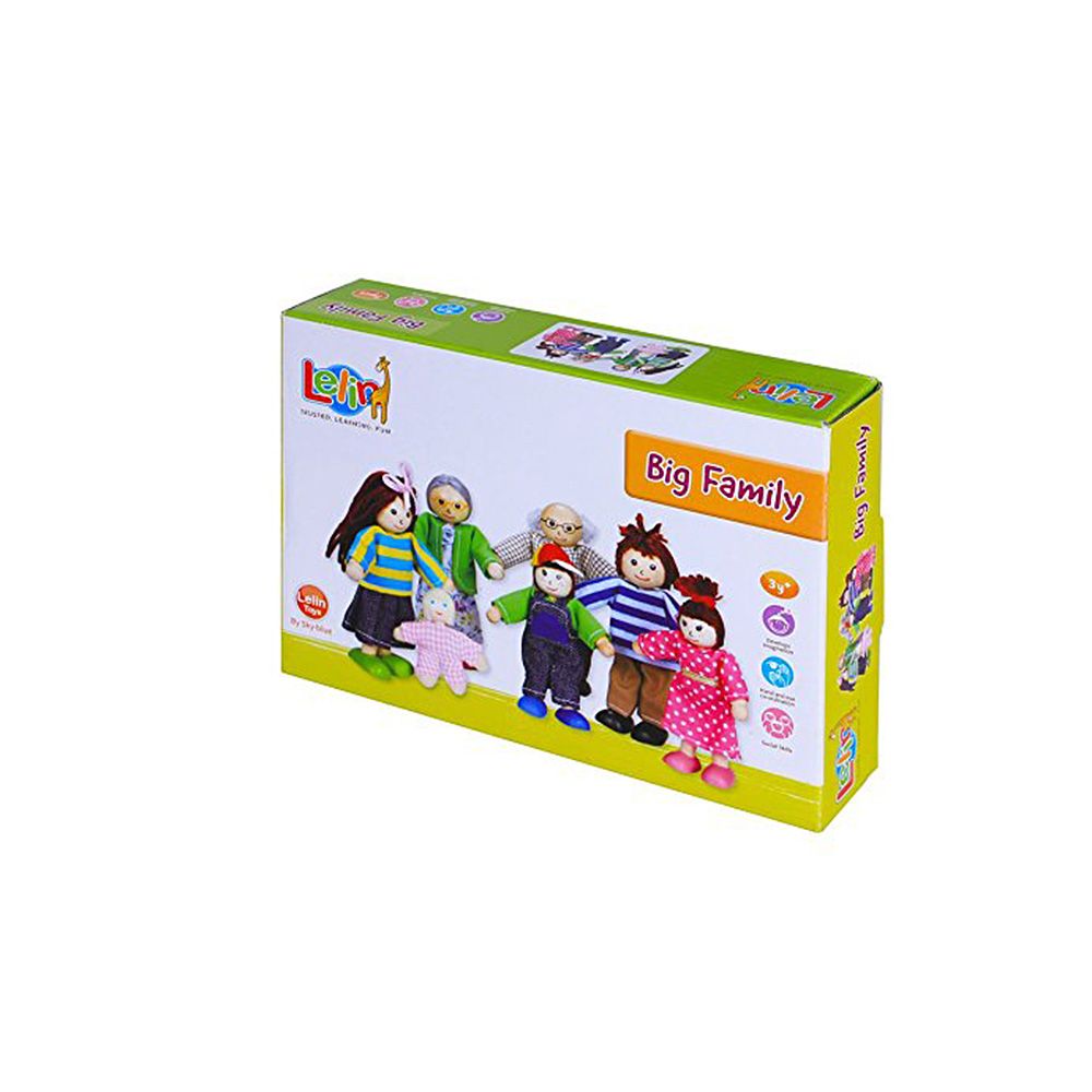 Комплект дървени кукли, Голямото семейство, 7 части