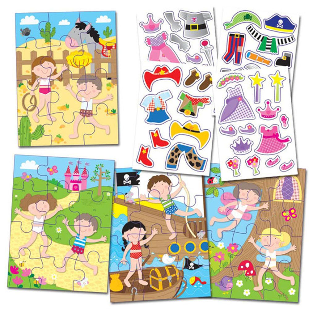 Пъзел със стикери, Облечи ме