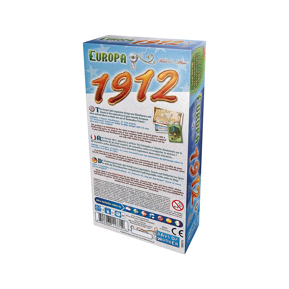 Ticket to Ride Europe 1912, разширение за настолна игра