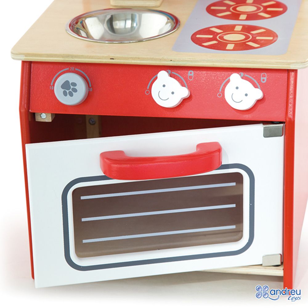 Малка червена кухня с аксесоари, Мече