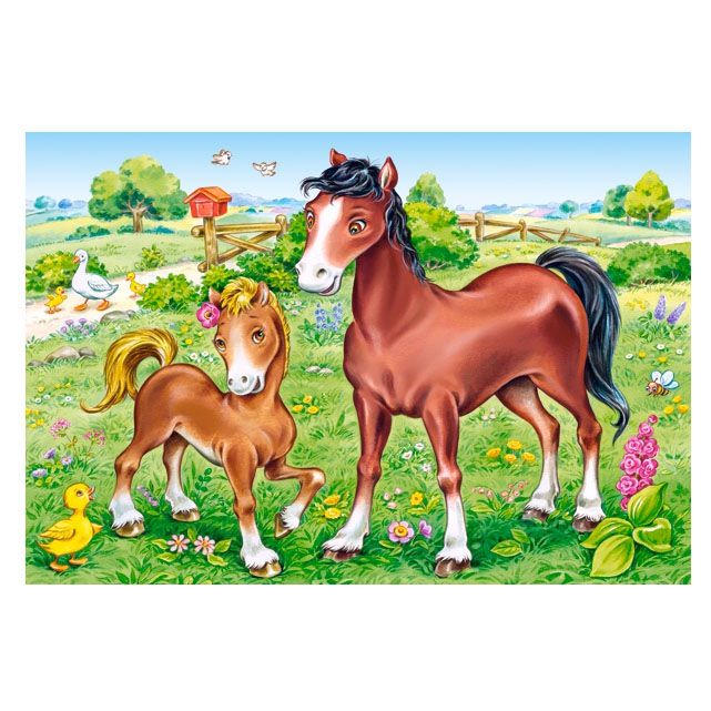 Животните и техните малки, пъзел с 8, 12, 15 и 20 чаcти