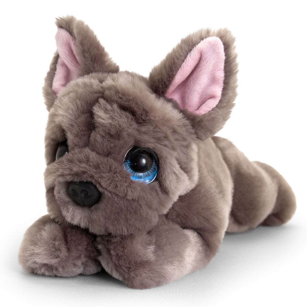Keel Toys, Плюшено легнало куче, Френски булдог, 25 см