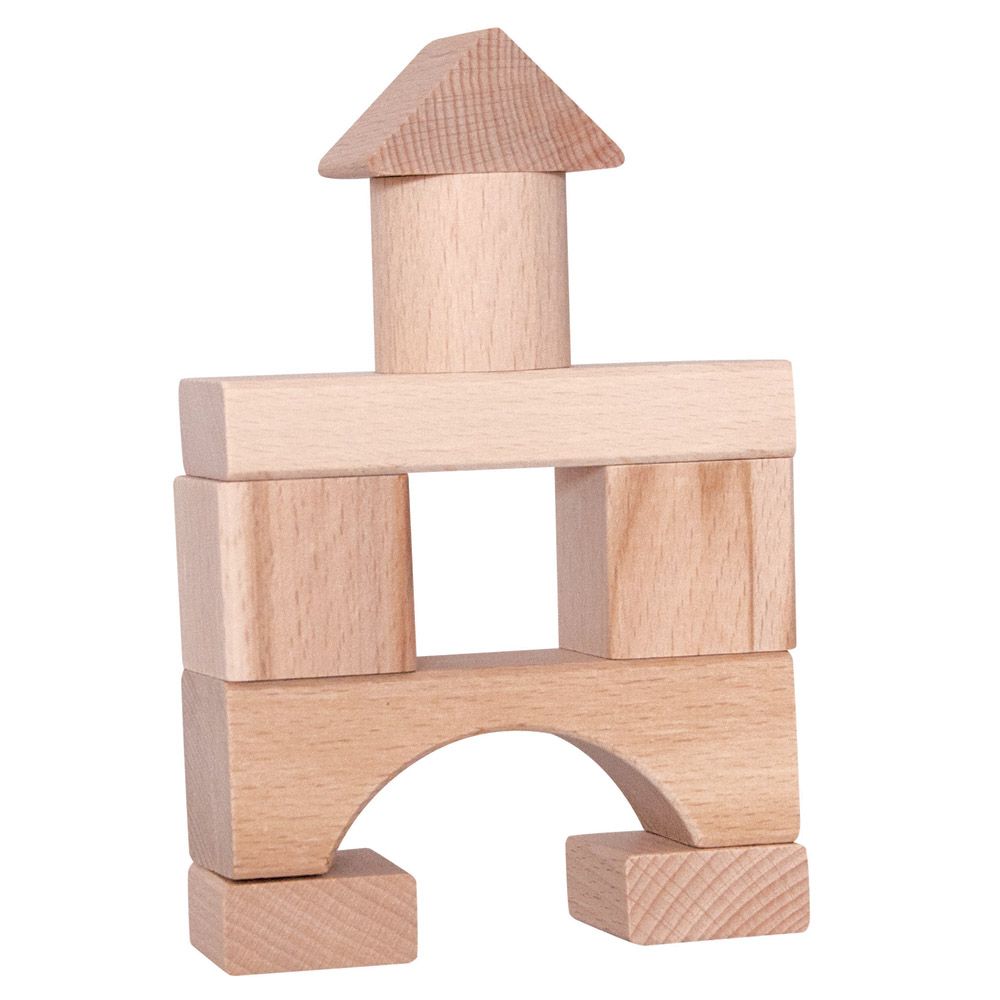 Дървен конструктор натурален, 50 части