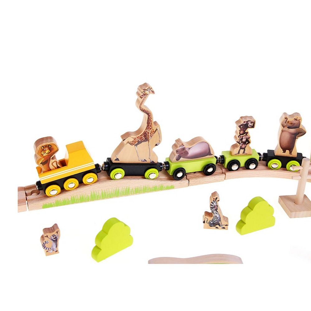 Дървено влакче с релси, 95 части, Африка