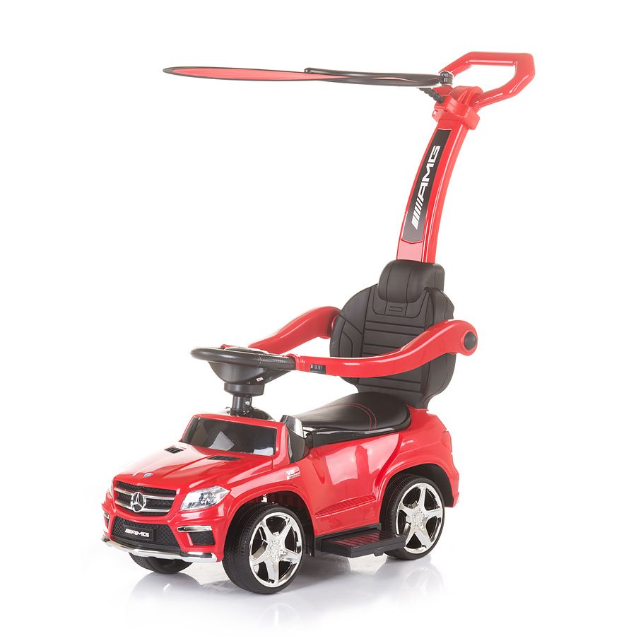 Количка за яздене с дръжка, Mercedes Benz GL63 AMG, червена