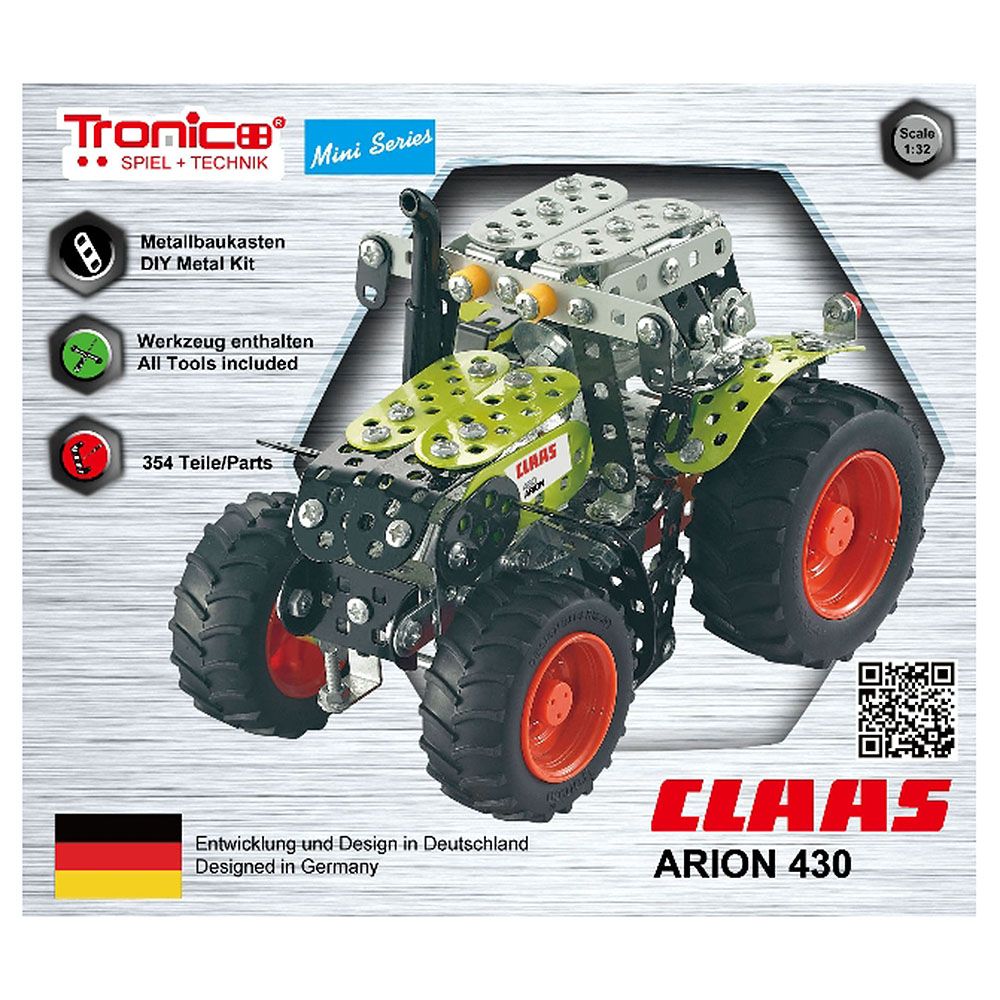Mini Serie, Метален конструктор, Трактор CLAAS Arion 430, Tronico
