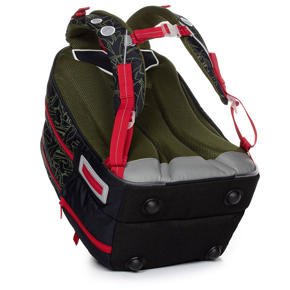 Анатомична ученическа раница, Драскано зелена