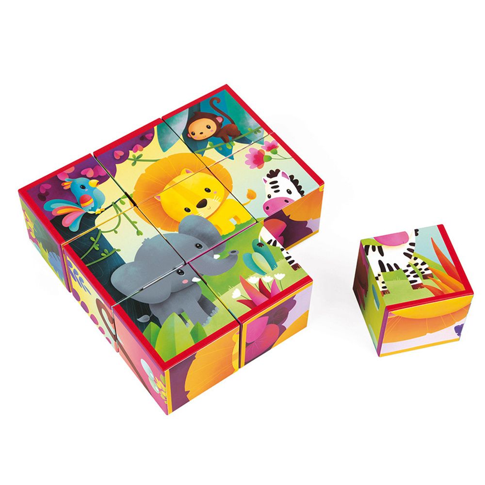 Janod, Картонени кубчета, Животните от джунглата