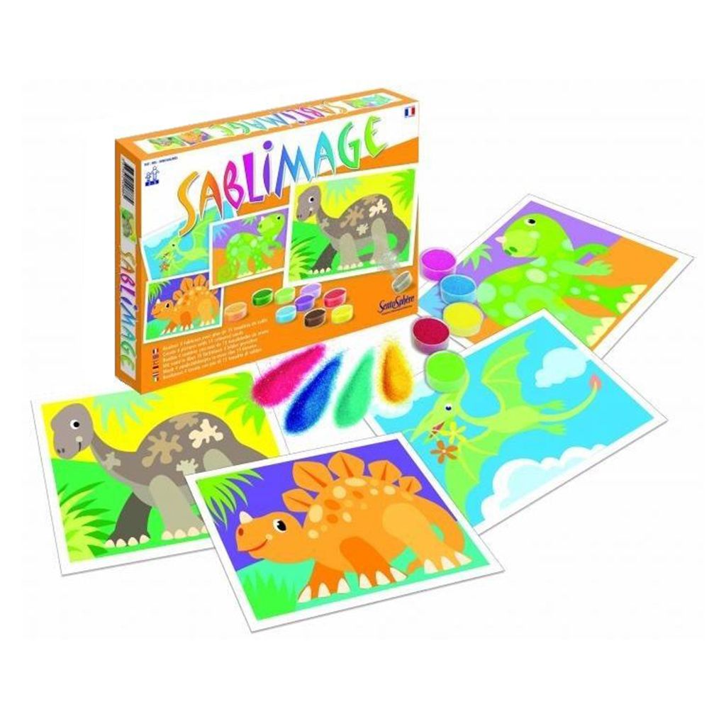 Kомплект за рисуване с цветен пясък, Светът на динозаврите