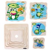 Дървен многослоен пъзел, Развитие на жабката