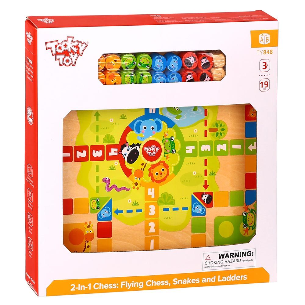 Tooky Toy, Дървени игри, Не се сърди човече и Змии и стълби, 2 в 1