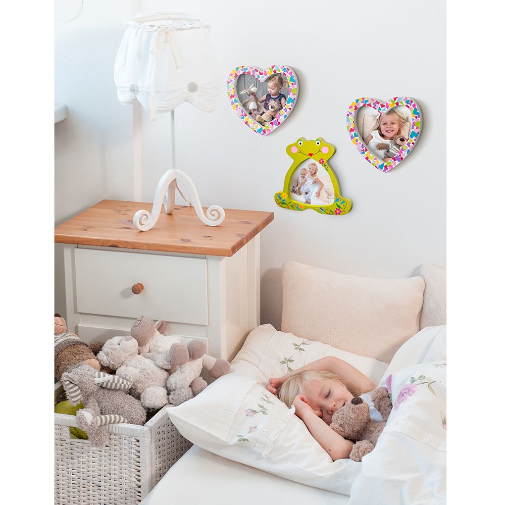 Голям комплект с дървени мъниста за нанизване, Сърце