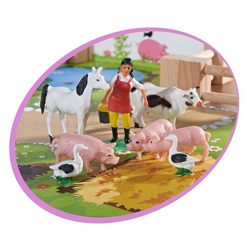 Дървена ферма с животни, 25 части
