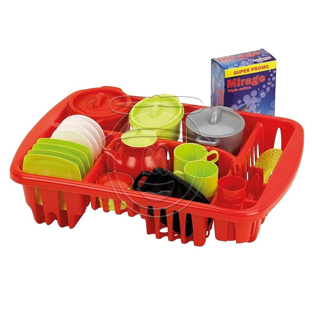 Ecoiffier, Комплект съдове за готвене и сервиране, със сушилник