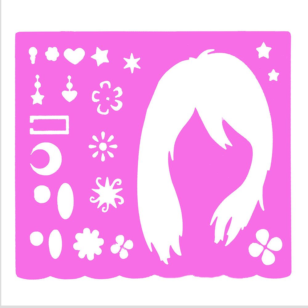 Книжка за рисуване със стикери и шаблони, Гримове и прически