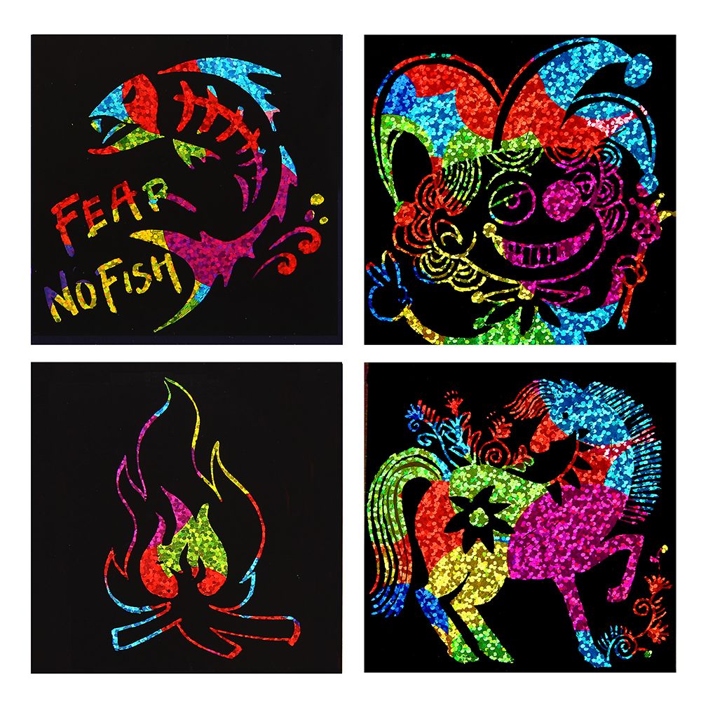 Творчески комплект, Блестящи скреч картинки, 130 бр.