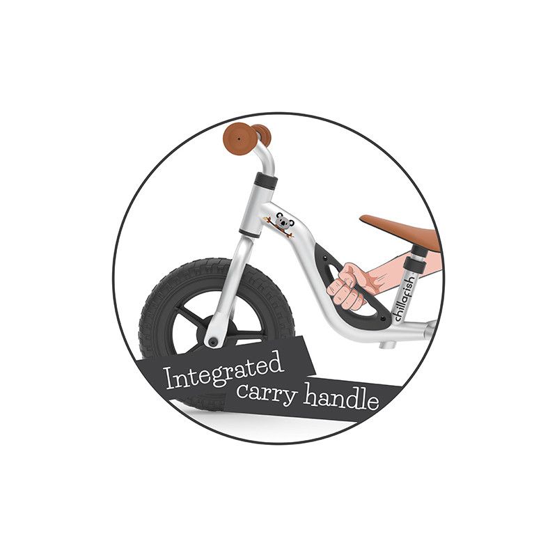 Колело за баланс, Charlie, 10 инча, сребристо