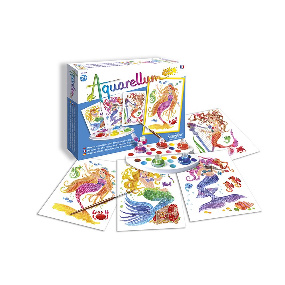 Aquarellum Junior, Комплект за рисуване с акварелни бои, Русалки