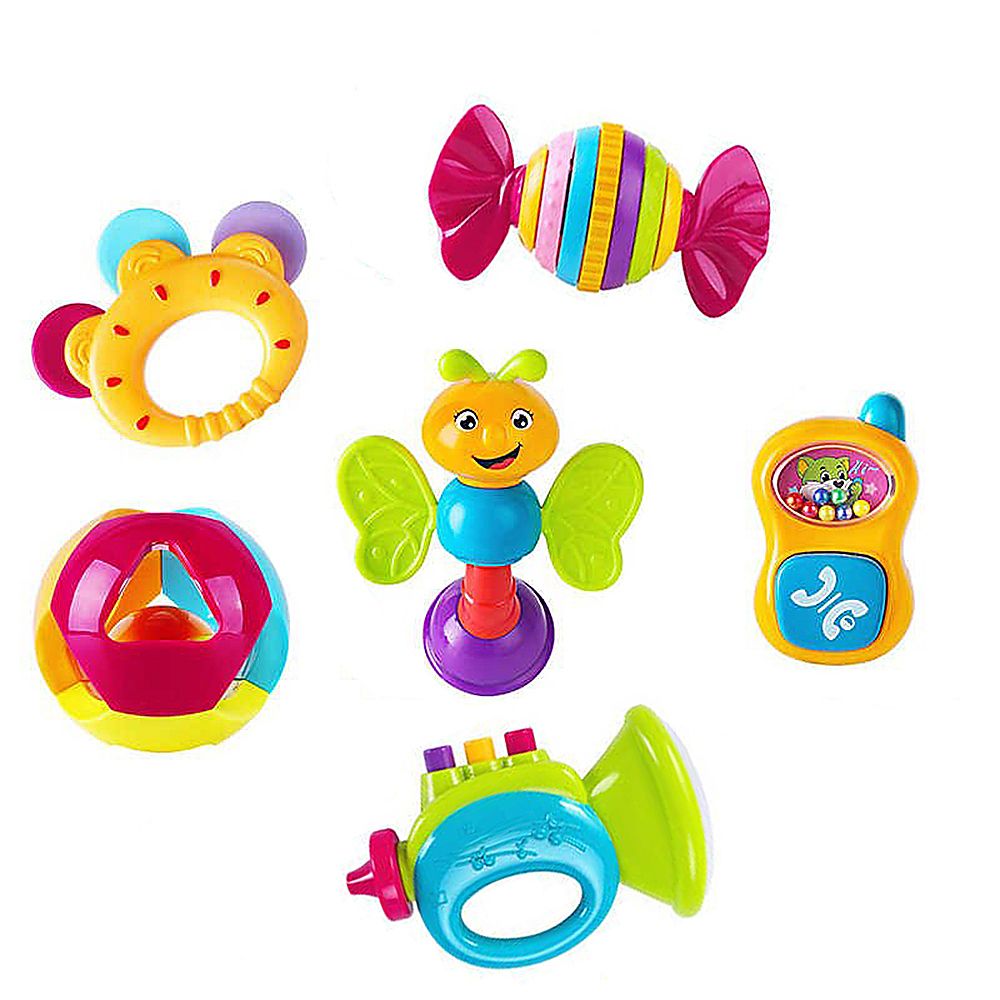 HOLA, Подаръчен комплект бебешки дрънкалки, 6 бр.