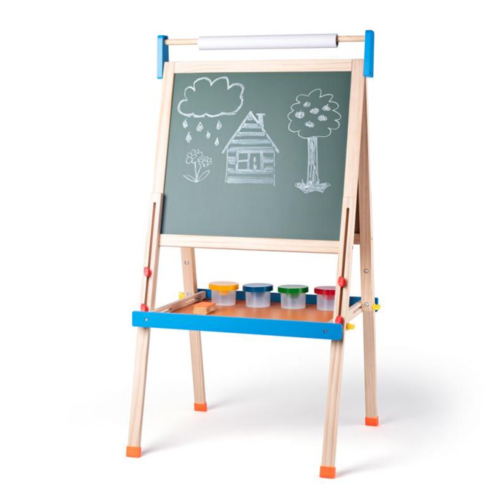 Двустранна дъска за писане с ролка хартия и магнитни букви