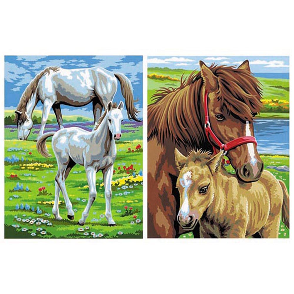 KSG crafts, Рисуване по номера, две картини, Коне