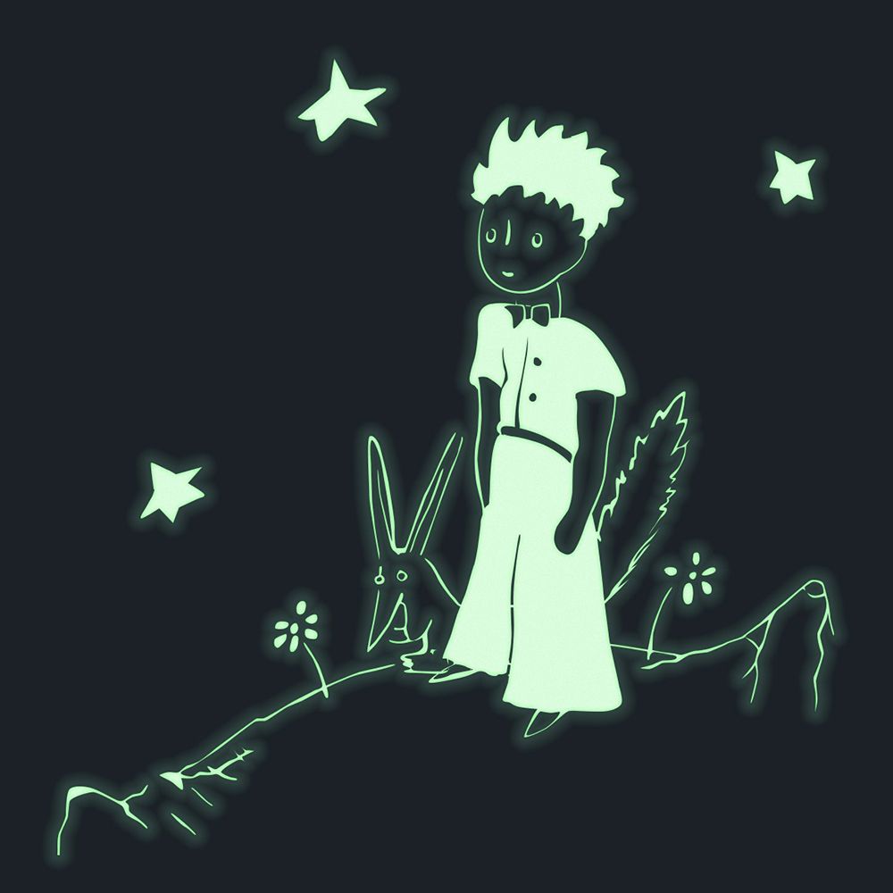 Светеща в тъмното музикална кутия, Малкият принц, зелена