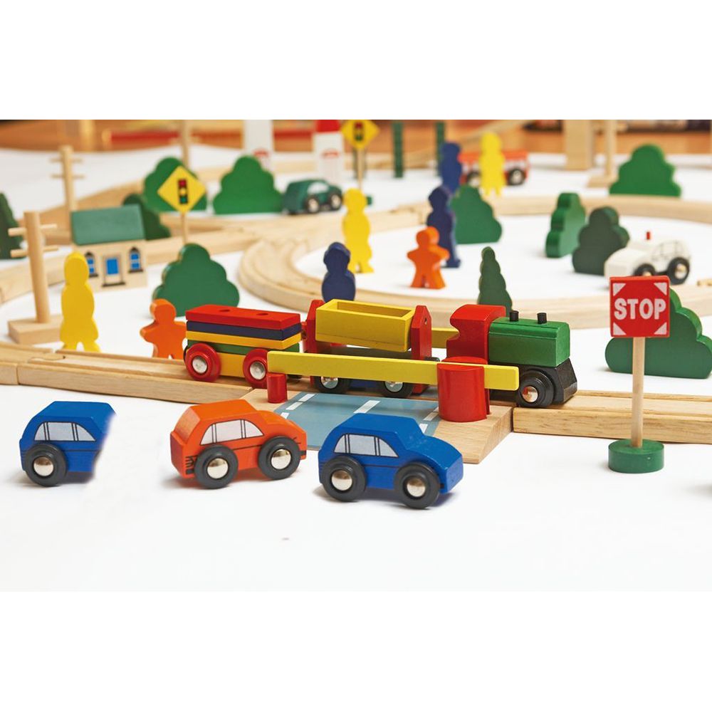 Дървено влакче с релси Макси