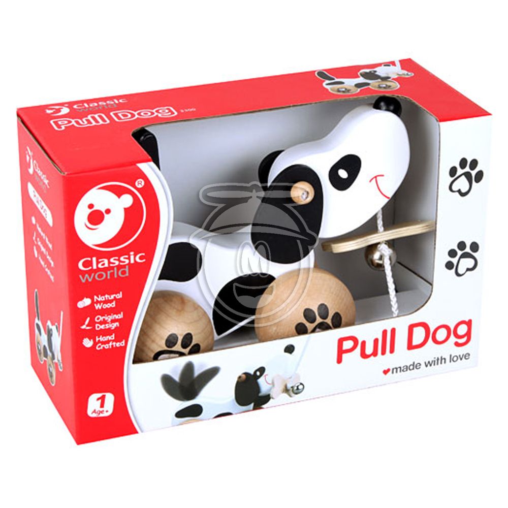 Дървена играчка за дърпане, Кученце