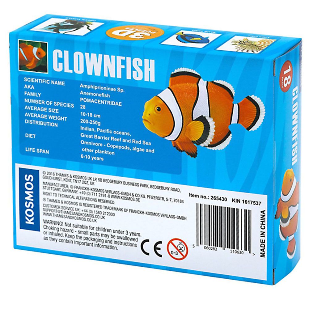 3D пъзел, Риба клоун, 18 части