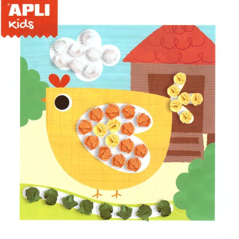 Комплект за апликации с цветна хартия тишу, На село