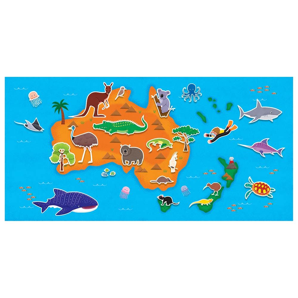 Книжка със стикери за многократна употреба, Карти, Животните по света