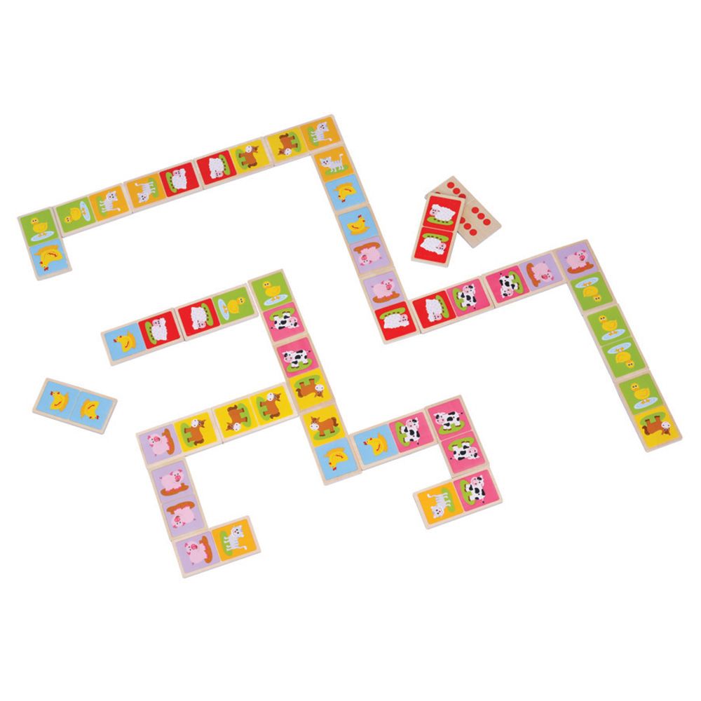 Lelin Toys, Дървено домино с картинки, Ферма
