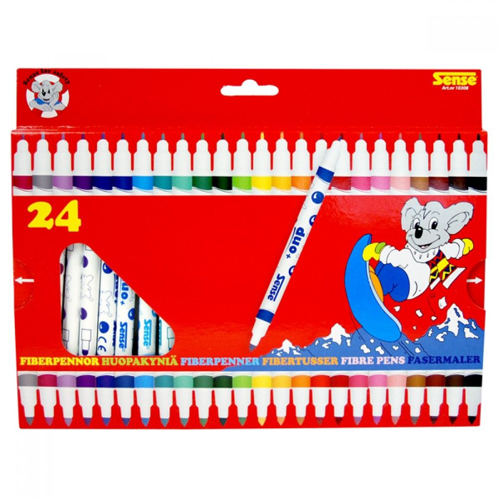 Sense, Двустранни флумастери, 24 броя