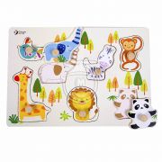 Дървен пъзел с дръжки, Животните в зоопарка