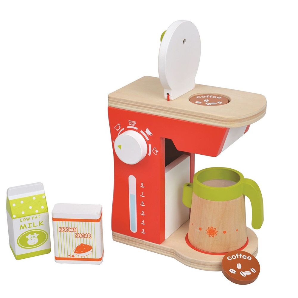 Дървена детска кафе машина с аксесоари