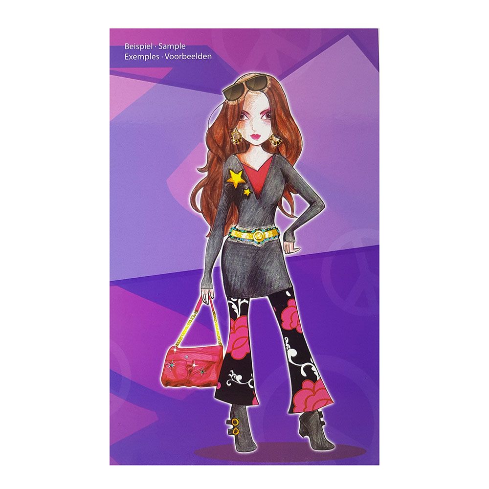 Книжка за рисуване със стикери и шаблони, Диско момичета