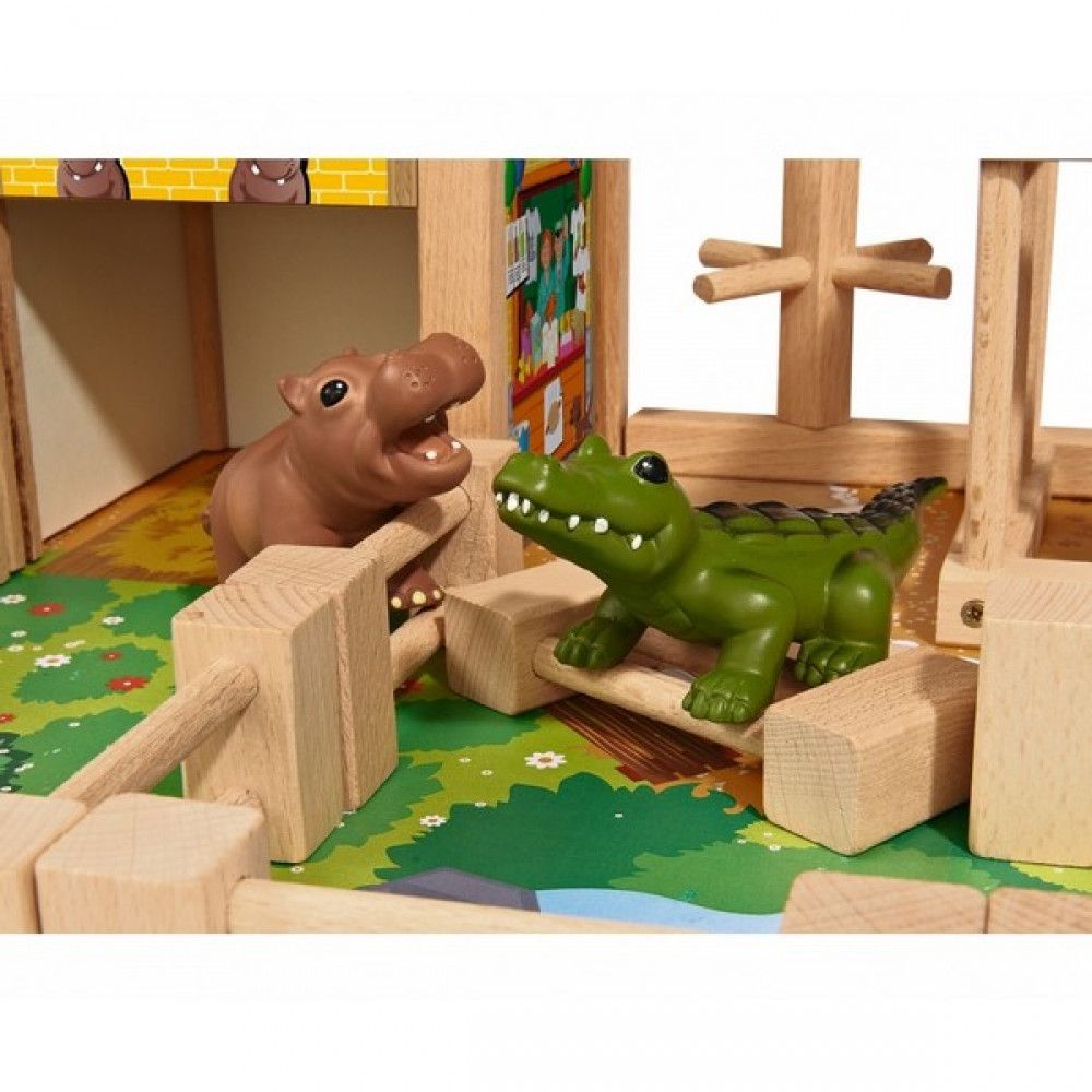 Дървен зоопарк със животни, 22 части