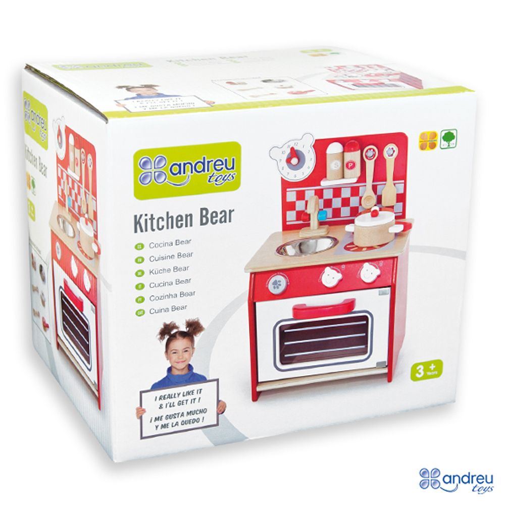 Малка червена кухня с аксесоари, Мече