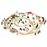 Дървено влакче с релси Макси