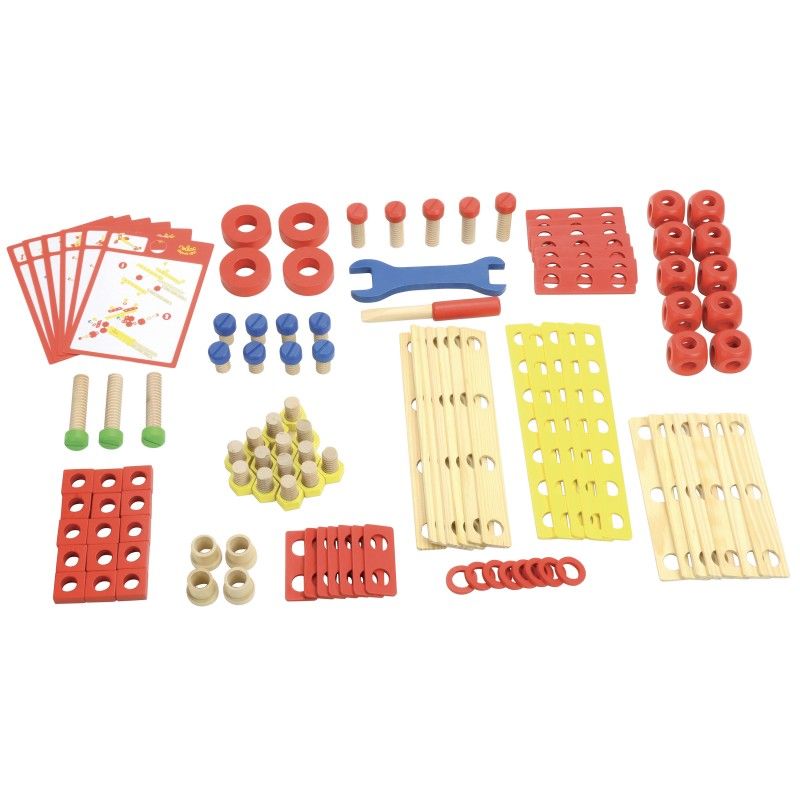 Дървен конструктор с болтове и гайки