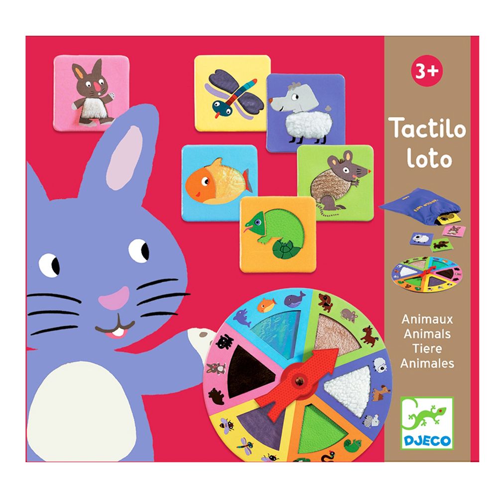 Djeco, Игра лото, за тактилни усещания, Животни
